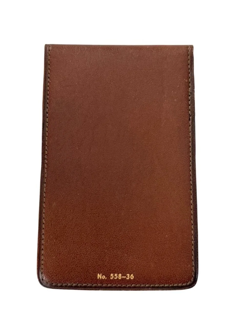 Vintage Brown Leather Memo Pad Holder Pocket Notepad No. 558-36 Unused